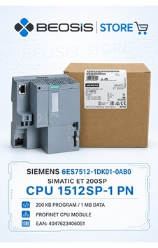 6es7512-1dk01-0ab0 Sımatıc Et 200sp Cpu 1512sp-1 Pn, 200 Kb Progr