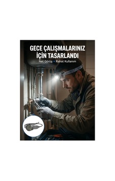 Yüksek Parlaklıklı Led Kafa Feneri Gece Çalışmaları İçin Yüksek Parlaklıklı Siyah