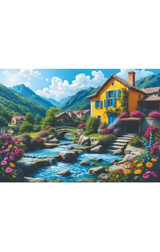 Nova Puzzle 1000 Parçalı Dağların Gölgesinde Sarı Ev Puzzle/yapboz - 41210 Nova Puzzle 1000 Parçalı Dağların Gölgesinde Sarı Ev Puzzle/yapboz - 41210