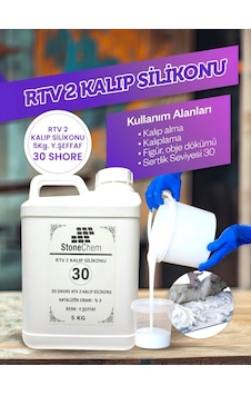 Yüksek Kalite 1. Sınıf Rtv 2 Kalıp Silikonu 5 Kg Yarı Şeffaf 30 Shore 5 KG