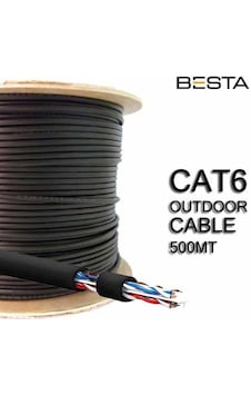 BESTA Cat6 500 Metre Cat 6 Kablo 23 AWG IP Kamera Kablosu Dış Mek BESTA Cat6 500 Metre Cat 6 Kablo 23 AWG IP Kamera Kablosu Dış Mek