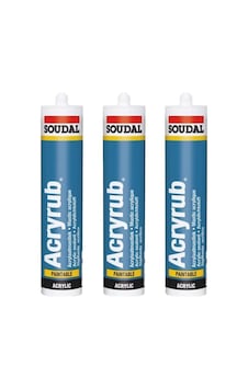Soudal Acryrub Beyaz Akrilik Mastik 3 Adet Beyaz Soudal Acryrub Beyaz Akrilik Mastik 3 Adet Beyaz