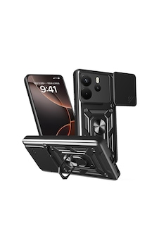 Xiaomi Redmi Note 14 4g Kılıf Sürgülü Kamera Koruyucu Manyetik Standlı Tank Koruma Hesaplı Dünya Siyah Xiaomi Redmi Note 14 4g Kılıf Sürgülü Kamera Koruyucu Manyetik Standlı Tank Koruma Hesaplı Dünya Siyah
