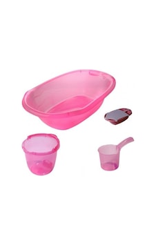 Ships Baby Bebek Banyo Küvet Seti 4'lü Şeffaf Pembe