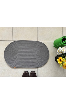 Jüt Düz Banyo Paspası Oval 45 X 75 Gri