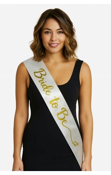 Beyaz - 923 - Saten Üzerine El Yazısı İtalik Altın Bride To Be Kuşağı 10 - Csmo-tex - Cm Genişlik Beyaz - 923 - Saten Üzerine El Yazısı İtalik Altın Bride To Be Kuşağı 10 - Csmo-tex - Cm Genişlik