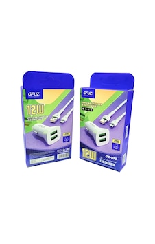 Gfuz GR01C Type-C 12W Çift Girişli Araç Şarj Aleti