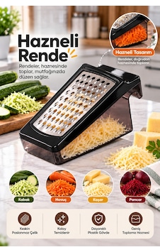 Porsima L-00669 Prizma Hazneli Paslanmaz Çelik Rende Siyah Geniş Hazneli Peynir, Kaşar Ve Sebze Rendesi Porsima L-00669 Prizma Hazneli Paslanmaz Çelik Rende Siyah Geniş Hazneli Peynir, Kaşar Ve Sebze Rendesi