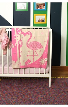 Organik Triko Bebek Örtüsü, Filamingo 80x90 , Pembe Organik Triko Bebek Örtüsü, Filamingo 80x90 , Pembe