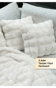 Bubble & Tavşan Tüyü Dokulu 2'li Kırlent Kılıfı Beyaz - 866642103 Beyaz Bubble & Tavşan Tüyü Dokulu 2'li Kırlent Kılıfı Beyaz - 866642103 Beyaz