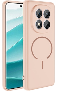 Xiaomi Redmi Note 14 Pro 5g Kılıf M-safe Şarj Özellikli Zore Meta Kapak Rose Pembe Xiaomi Redmi Note 14 Pro 5g Kılıf M-safe Şarj Özellikli Zore Meta Kapak Rose Pembe