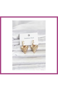 Gees Global 316l Çelik Gold Renk Kalp Modelli Kadın Küpe Gbzs Gees Global 316l Çelik Gold Renk Kalp Modelli Kadın Küpe Gbzs