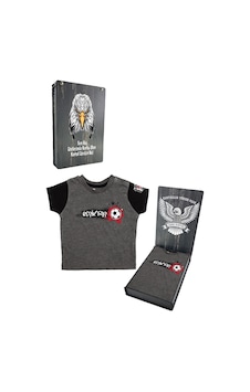 Beşiktaş Lisanslı Antrasit Bebek T-shirt Hediyelik Ahşap Kutulu Siyah