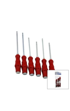 Lunaev Pvc Ambalaj Kırmızı - Plastik Saplı Darbeli 6lı Set Çift Taraflı Tornavida Takımı Lunaev Pvc Ambalaj Kırmızı - Plastik Saplı Darbeli 6lı Set Çift Taraflı Tornavida Takımı