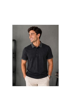 Roballi Erkek Çekmeyen Pamuklu Kumaş Kıvrılmaz Polo Yaka T-shirt Siyah Roballi Erkek Çekmeyen Pamuklu Kumaş Kıvrılmaz Polo Yaka T-shirt Siyah