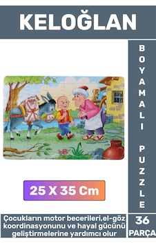 Premium Eğlenceli El Göz Koordinasyonu Motor Becerisi 36 Parça Boyamalı Puzzle Keloğlan Premium Eğlenceli El Göz Koordinasyonu Motor Becerisi 36 Parça Boyamalı Puzzle Keloğlan