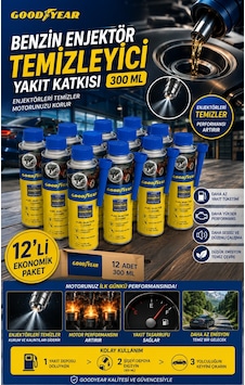 Goodyear Goodyear 12'li Benzin Enjektör Temizleyici Yakıt Katkısı 300 Ml Goodyear Goodyear 12'li Benzin Enjektör Temizleyici Yakıt Katkısı 300 Ml