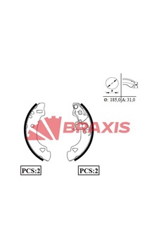 Arka Fren Balatası Pabuc Uno 70 Panda Braxıs Ac0031