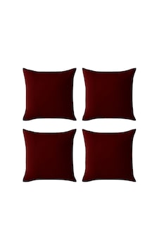 Bordo Kırlent Kılıfı 4'lü Set - Gizli Fermuarlı - Kadife Dokulu Bordo Bordo Kırlent Kılıfı 4'lü Set - Gizli Fermuarlı - Kadife Dokulu Bordo