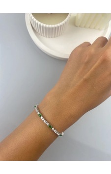 925 Ayar Kadın Gümüş Silver Bileklik Gri