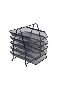 Perfore Evrak Rafı Metal 5 Katlı Siyah 420G