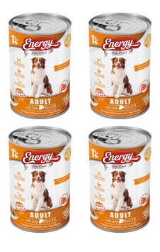 Energy Kuzu Etli Yetişkin Yaş Konserve Köpek Maması 4 x 400 G Energy Kuzu Etli Yetişkin Yaş Konserve Köpek Maması 4 x 400 G