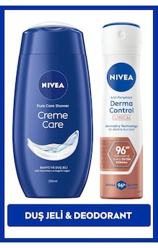 Nıvea Derma Control Deo 150ml+nivea Creme Care Duş Jeli 250ml Nıvea Derma Control Deo 150ml+nivea Creme Care Duş Jeli 250ml