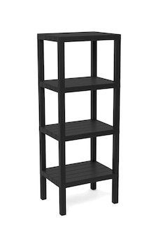 4 Raflı - Siyah Modüler Ünite Plastik 38x29x100 Cm 5671 Çok Renkli Çok Renkli