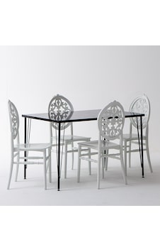 Nero Siyah Masa 75x110 Cm Venüs Beyaz Sandalye Mutfak Masa Takımı Nero Siyah Masa 75x110 Cm Venüs Beyaz Sandalye Mutfak Masa Takımı