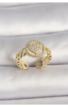 Pirinç Gold Renk Ayarlanabilir Zirkon Taşlı Kalp Model Kadın Yüzük Çok Renkli 01527480 Pirinç Gold Renk Ayarlanabilir Zirkon Taşlı Kalp Model Kadın Yüzük Çok Renkli 01527480