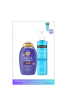 OGX Dolgunlaştırıcı Biotin & Kolajen Şampuan + Neutrogena Hydro Boost Water Jel Yüz Temizleyici 200 ML OGX Dolgunlaştırıcı Biotin & Kolajen Şampuan + Neutrogena Hydro Boost Water Jel Yüz Temizleyici 200 ML
