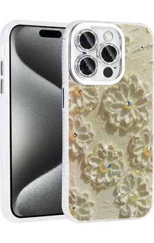 Apple Uyumlu iPhone 14 Pro Max Kılıf Çiçek Desenli Parlak Taşlı Sert Silikon Zore Garden Kapak Apple Uyumlu iPhone 14 Pro Max Kılıf Çiçek Desenli Parlak Taşlı Sert Silikon Zore Garden Kapak