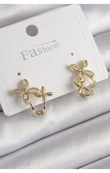 Tua Moda Pirinç Gold Renk Zirkon Taşlı 2'li Çiçek Model Kadın Küpe Çok Renkli Tua Moda Pirinç Gold Renk Zirkon Taşlı 2'li Çiçek Model Kadın Küpe Çok Renkli