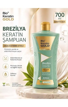 Bio Keratin Gold Brezilya & Keratin Terapi Düzleştirme Etkili Sülfatsız Şampuan 700 Ml Bio Keratin Gold Brezilya & Keratin Terapi Düzleştirme Etkili Sülfatsız Şampuan 700 Ml