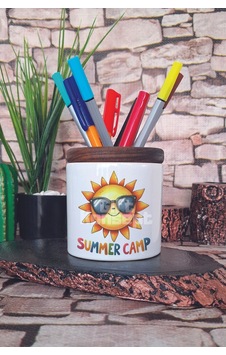Summer Coastal Trendy Summer Baskılı Seramik Kalemlik Masaüstü Düzenleyici Beyaz Summer Coastal Trendy Summer Baskılı Seramik Kalemlik Masaüstü Düzenleyici Beyaz