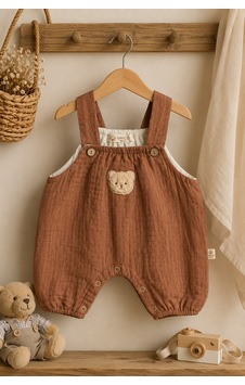 Mnk Baby & Kids Ayıcık Detaylı %100 Pamuk Müslin Erkek Bebek Tulum M00847 Kahverengi Mnk Baby & Kids Ayıcık Detaylı %100 Pamuk Müslin Erkek Bebek Tulum M00847 Kahverengi
