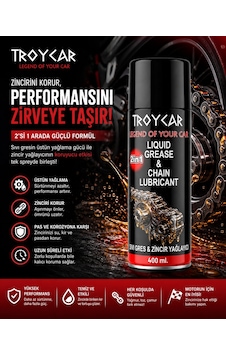 Troycar Sıvı Gres & Zincir Yağlayıcı Sprey 400 ML Troycar Sıvı Gres & Zincir Yağlayıcı Sprey 400 ML