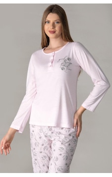 Mevsimlik Uzun Kol Pijama Takım Viskon Alperi 790-28 Pembe Mevsimlik Uzun Kol Pijama Takım Viskon Alperi 790-28 Pembe
