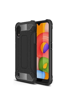 Kilifone - Samsung Uyumlu Galaxy A01 - Kılıf Çift Katman Zırh Tank Crash Military Kapak - Siyah Kilifone - Samsung Uyumlu Galaxy A01 - Kılıf Çift Katman Zırh Tank Crash Military Kapak - Siyah