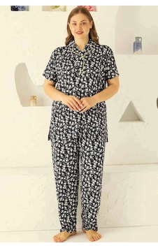 Alimer Kadın Siyah Gömlek Yaka Büyük Beden Pijama Takımı Edy2718b Siyah Alimer Kadın Siyah Gömlek Yaka Büyük Beden Pijama Takımı Edy2718b Siyah