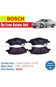 Toyota Corolla Uyumlu 1.4 D4D Bosch Ön Fren Balata Takımı 2007-2012