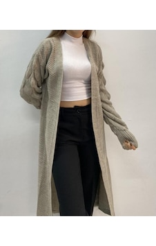 Onno Style Woman Damla Kol Uzun Hırka Gri Onno Style Woman Damla Kol Uzun Hırka Gri