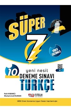 Nitelik Yayınları Süper 7. Sınıf Türkçe 10 Deneme Sınavı Nitelik Yayınları Süper 7. Sınıf Türkçe 10 Deneme Sınavı