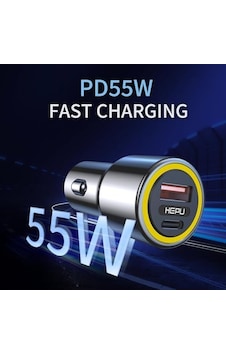 Hp-782 Araç Içi Şarj Cihazı 3.1a Pd 48 Watt Fast Hızlı Şarj Aleti Metal Çakmaklık Şarj Type C 2-port Işıklı