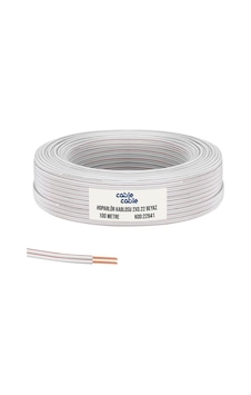 Kablo Kablo 2x0.22 Hoparlör Kablosu Kordon Beyaz 100mt Poke Pk-1160 Kablo Kablo 2x0.22 Hoparlör Kablosu Kordon Beyaz 100mt Poke Pk-1160