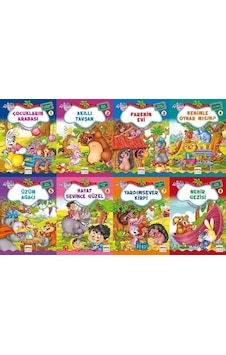 Neşeli Orman Hikayeler Dizisi  - 8 Kitap Takım  - Büyük Boy  - Bestami Yazgan  - Nar Çocuk