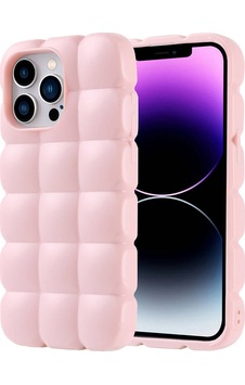 Apple Uyumlu iPhone 14 Pro Max Kılıf Parlak Esnek Silikon Zore Dom Dom Kapak Pembe Apple Uyumlu iPhone 14 Pro Max Kılıf Parlak Esnek Silikon Zore Dom Dom Kapak Pembe