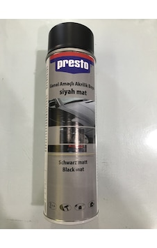 Presto Mat Siyah Sprey Boya 500 ML Presto Mat Siyah Sprey Boya 500 ML