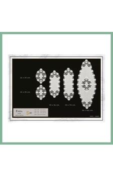 Bşkvirgo Krem-krem Evita Model 5 Parça Keten Dantelli Masa Örtüsü Runner Seti Modern Salon Takımı Bsk2026