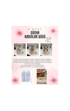 Yeni Ürün 8 Mart Kadınlar Günü Tasarım Sepet 100 Er Karton Bardak,bambu Karıştırıcı,plastik Bardak 1 Yeni Ürün 8 Mart Kadınlar Günü Tasarım Sepet 100 Er Karton Bardak,bambu Karıştırıcı,plastik Bardak 1